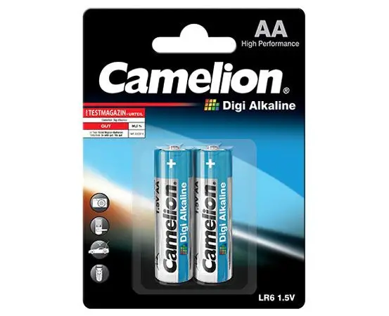 4538 Camelion Digi Alkaline AA ელემენტი, 2ც შეკვრა LR6-BP2DG — ელემენტები და ბატარეები